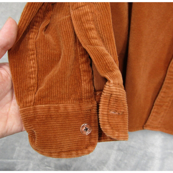 Critical Slide Society Shirt Button Up Corduroy Shacket Corduroy Sz M Rust Brown - Picture 9 of 14